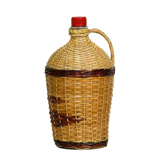 Бутылка стеклянная «Ровоам» 4500 мл. оплетенная прутьями лозы 