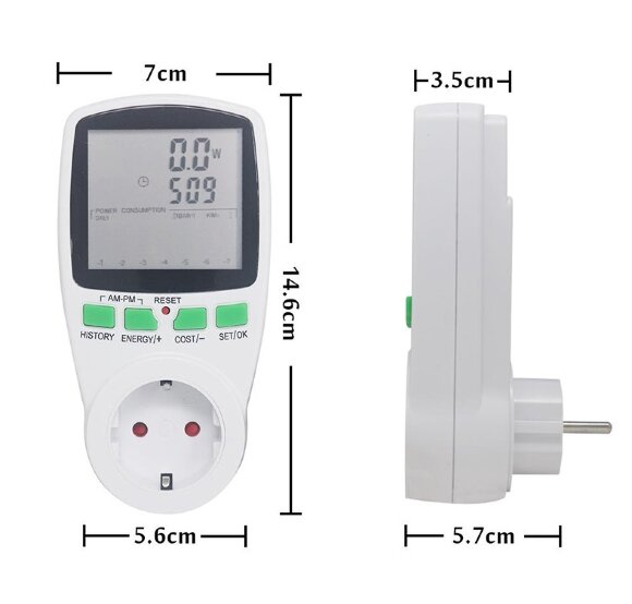 Вольтметр/амперметр/ваттметр, измеритель мощности потребления прибора в кВт 