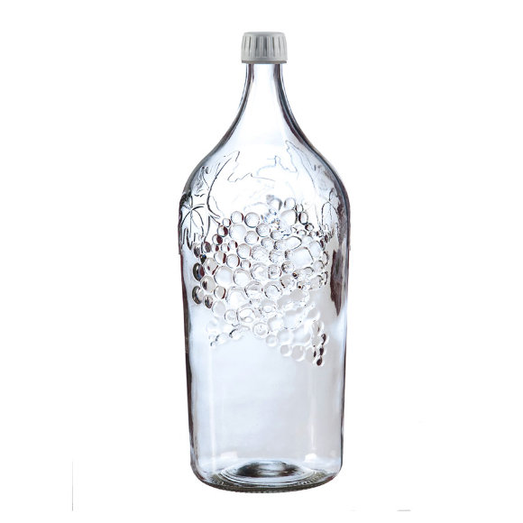 Бутылка стеклянная «Винная"Виноград» 2000 мл. 